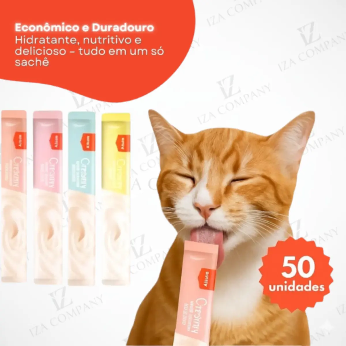Petisco cremoso Wanpy para gatos - kit com 50 unidades de sabores sortidos — 3