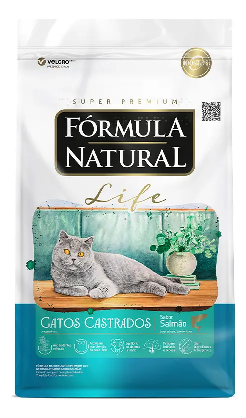 ação Fórmula Natural Life Gatos Castrados Sabor Salmão 10,1 Kg (cópia) — 1