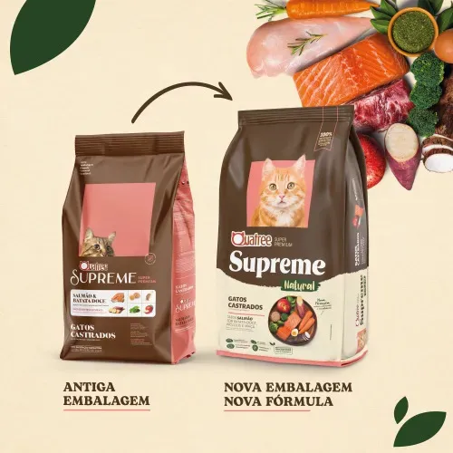 Ração Quatree Supreme Gatos Adultos Castrados Salmão e Batata Doce Super Premium (cópia) — 2