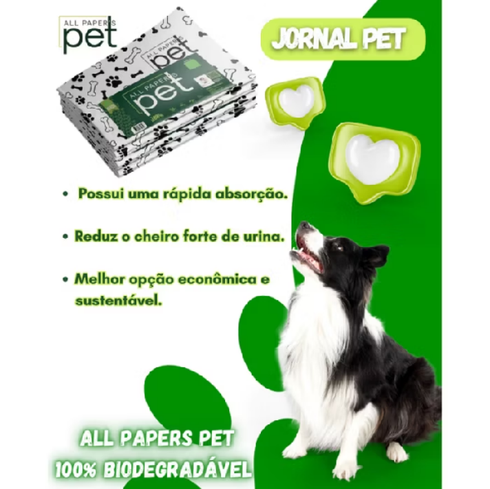 Kit Jornal Pet Higiênico 50/100/150/200 Folhas Biodegradável Atóxico Não Mancha — 1