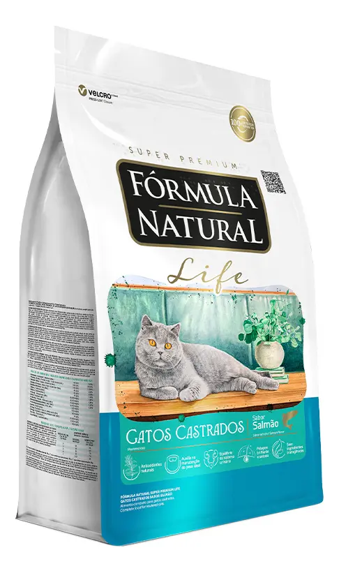 ação Fórmula Natural Life Gatos Castrados Sabor Salmão 10,1 Kg (cópia) — 2