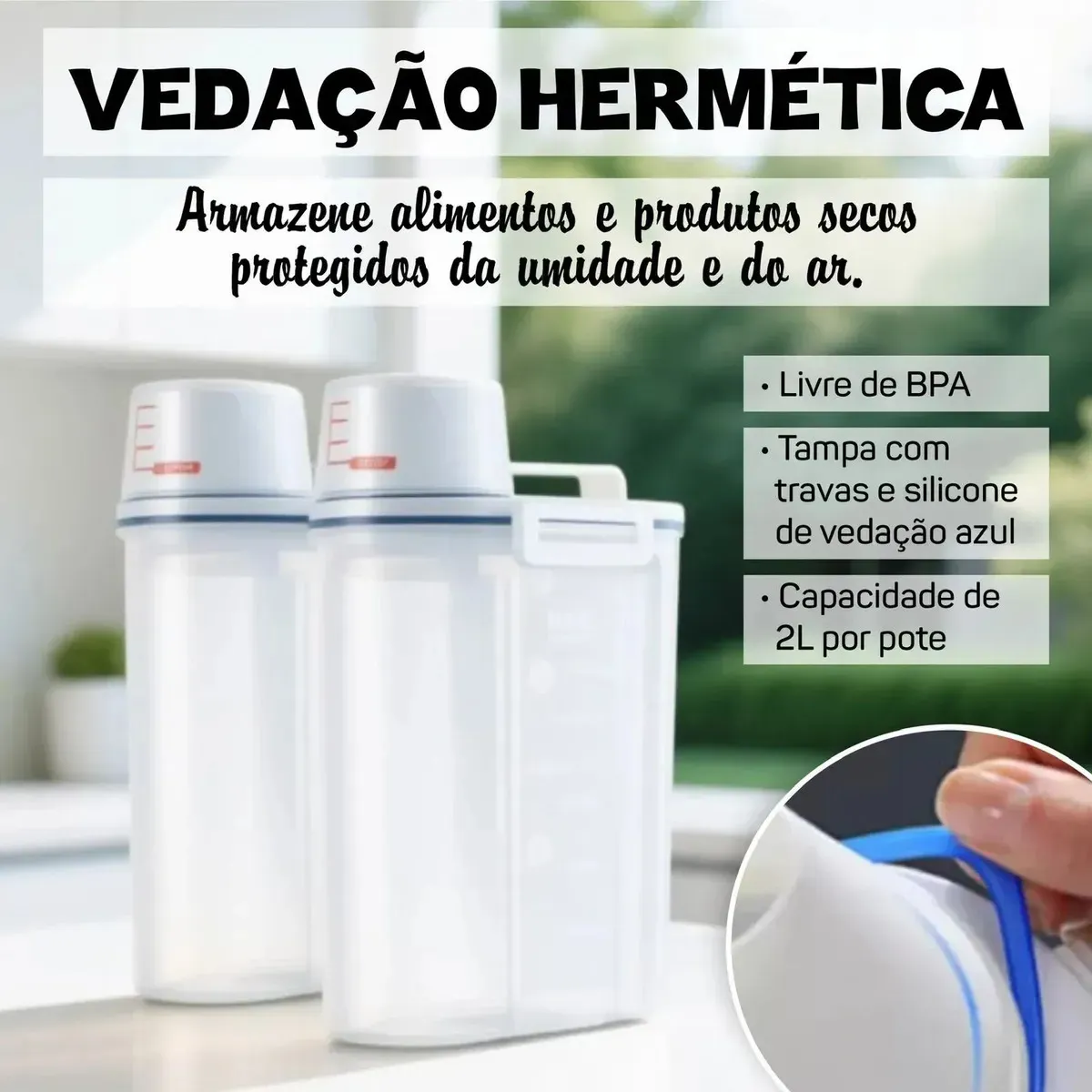 Porta Ração Pote Com Tampa Pet Gato Cachorro Dispenser Porta Racao Pote Container Porta Ração Dispenser Cor Transparente Capacidade 2,5 Litros Drop Shopy — 2